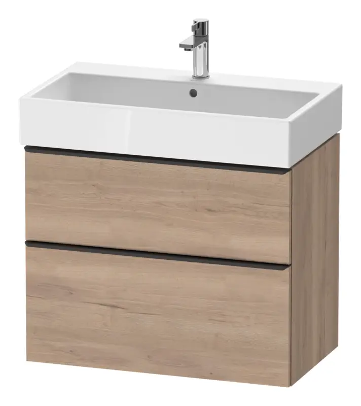Duravit D-Neo Waschtischunterschrank mit 2 Auszügen Griff Diamantschwarz Matt 784 x 625 x 442 mm - Eiche Marmoriert Matt Direkt Vom Hersteller