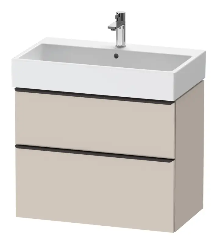 Duravit D-Neo Waschtischunterschrank mit 2 Auszügen Griff Diamantschwarz Matt 784 x 625 x 442 mm - Taupe Matt Neue Kollektion