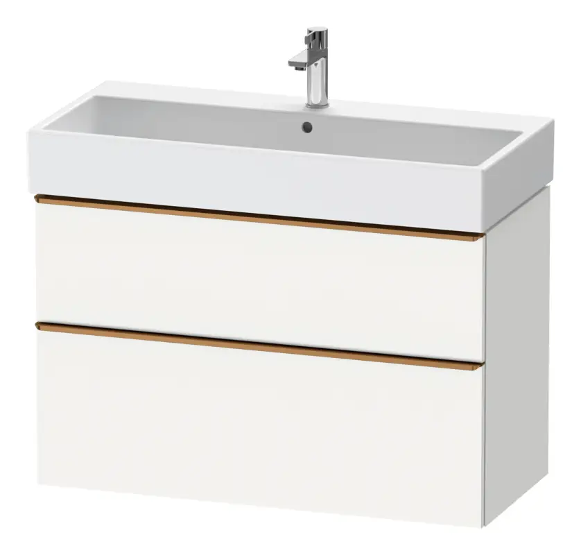 Duravit D-Neo Waschtischunterschrank mit 2 Auszügen Griff Bronze Gebürstet 984 x 625 x 442 mm - Weiß Matt Garantierte Lieferung
