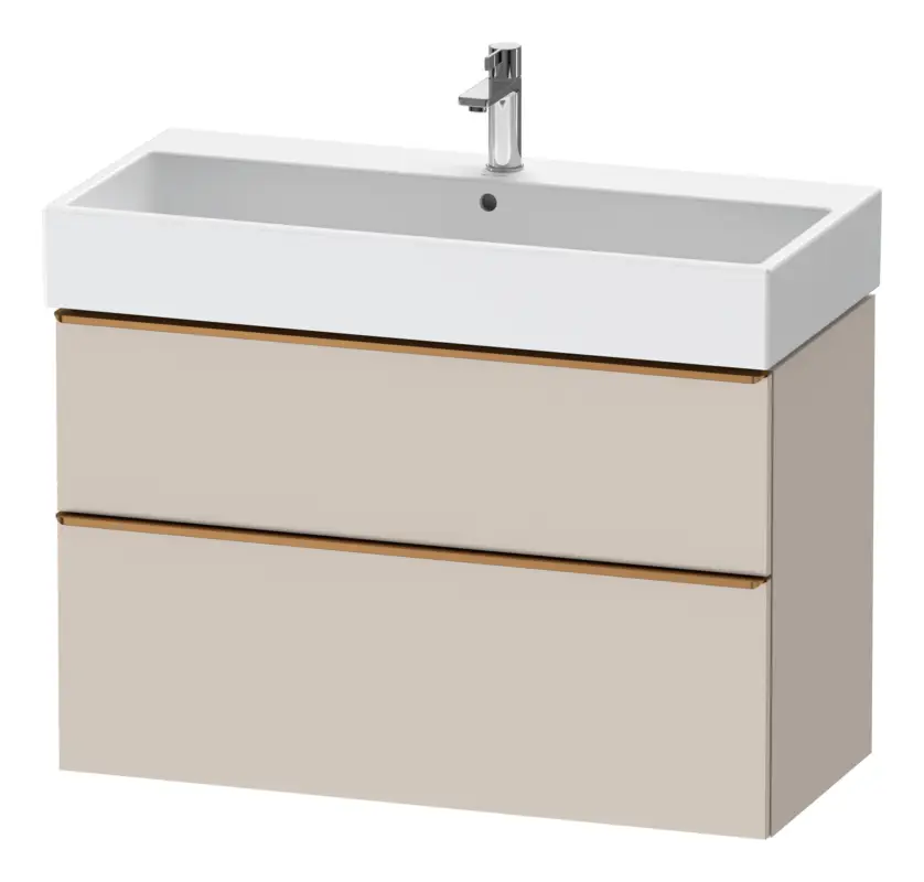 Duravit D-Neo Waschtischunterschrank mit 2 Auszügen Griff Bronze Gebürstet 984 x 625 x 442 mm - Taupe Matt Begrenztes Angebot