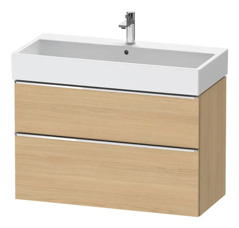 Duravit D-Neo Waschtischunterschrank mit 2 Auszügen Griff Chrom Hochglanz 984 x 625 x 442 mm - Eiche Natur Matt Must-Have