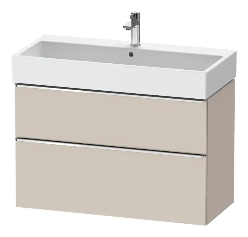 Duravit D-Neo Waschtischunterschrank mit 2 Auszügen Griff Chrom Hochglanz 984 x 625 x 442 mm - Taupe Matt Echt