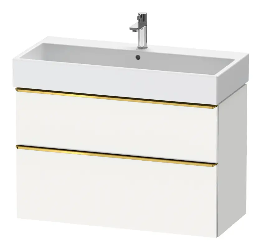 Duravit D-Neo Waschtischunterschrank mit 2 Auszügen Griff Gold Poliert 984 x 625 x 442 mm - Weiß Matt Wochenendangebot
