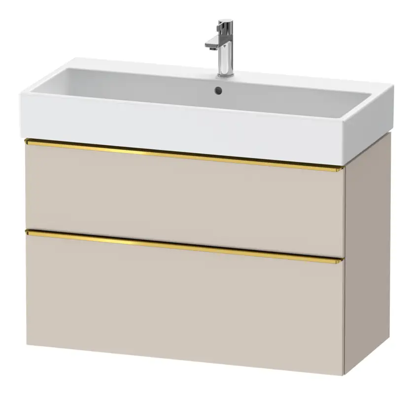 Duravit D-Neo Waschtischunterschrank mit 2 Auszügen Griff Gold Poliert 984 x 625 x 442 mm - Taupe Matt Ausverkauf