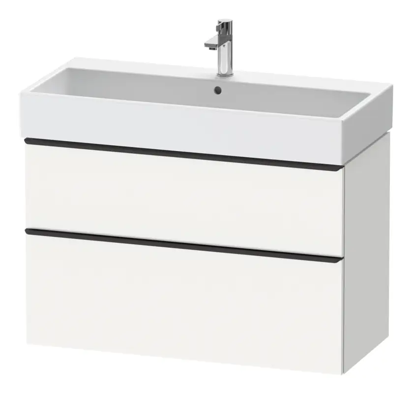 Duravit D-Neo Waschtischunterschrank mit 2 Auszügen Griff Diamantschwarz Matt 984 x 625 x 442 mm - Weiß Matt Abverkauf