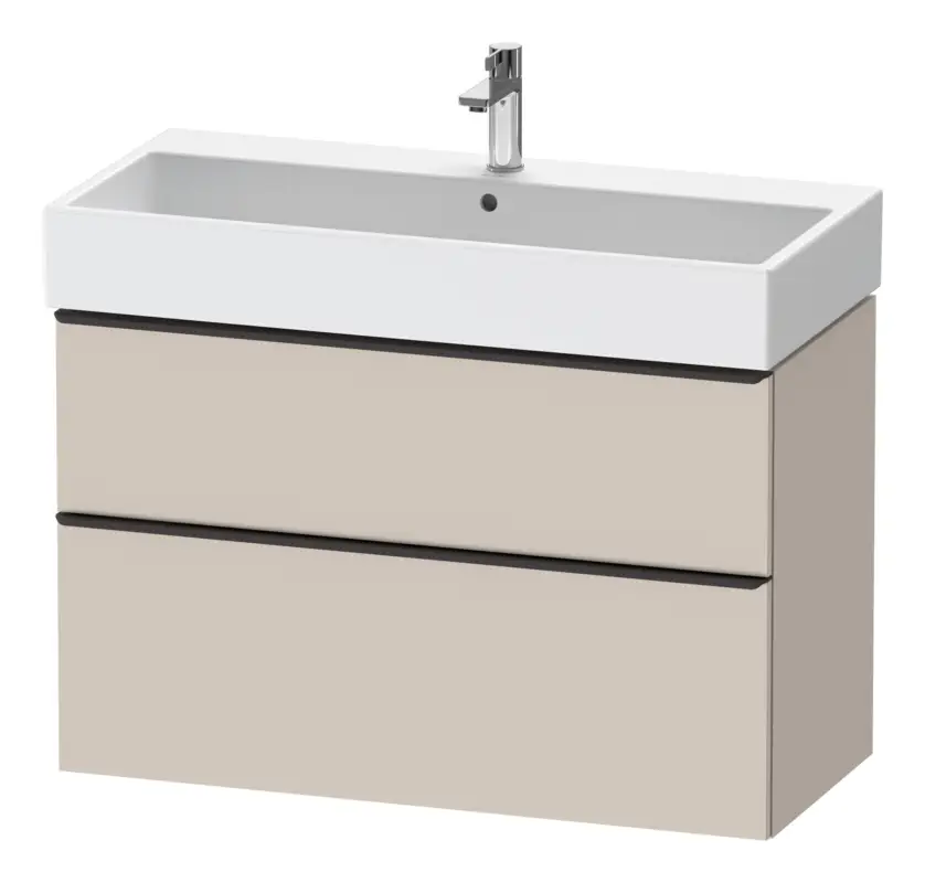 Duravit D-Neo Waschtischunterschrank mit 2 Auszügen Griff Diamantschwarz Matt 984 x 625 x 442 mm - Taupe Matt Finale Aktion