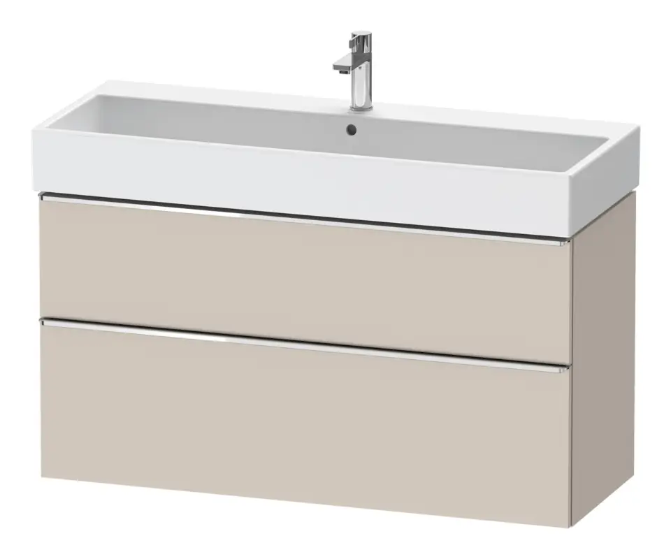 Duravit D-Neo Waschtischunterschrank mit 2 Auszügen Griff Chrom Hochglanz 1184 x 625 x 442 mm - Taupe Matt Markenprodukt