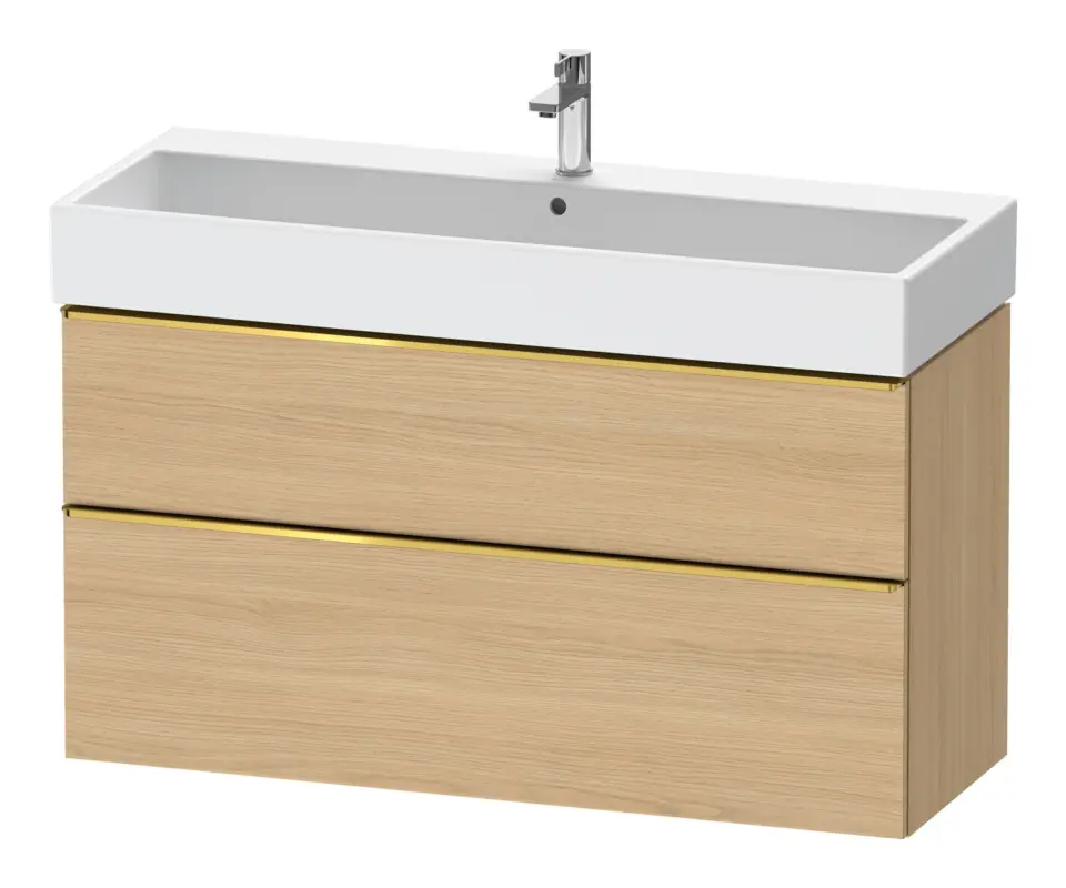 Online Kaufen Duravit D-Neo Waschtischunterschrank mit 2 Auszügen Griff Gold Poliert 1184 x 625 x 442 mm - Eiche Natur Matt