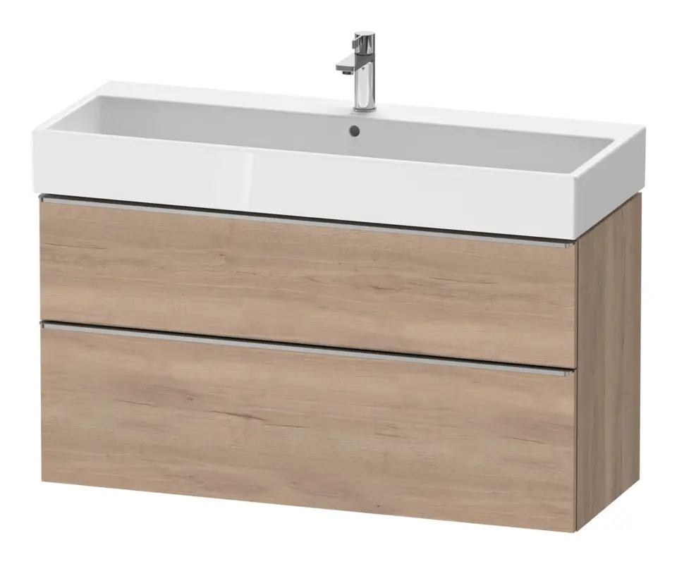 Neu Duravit D-Neo Waschtischunterschrank mit 2 Auszügen Griff Edelstahl Gebürstet 1184 x 625 x 442 mm - Eiche Marmoriert Matt