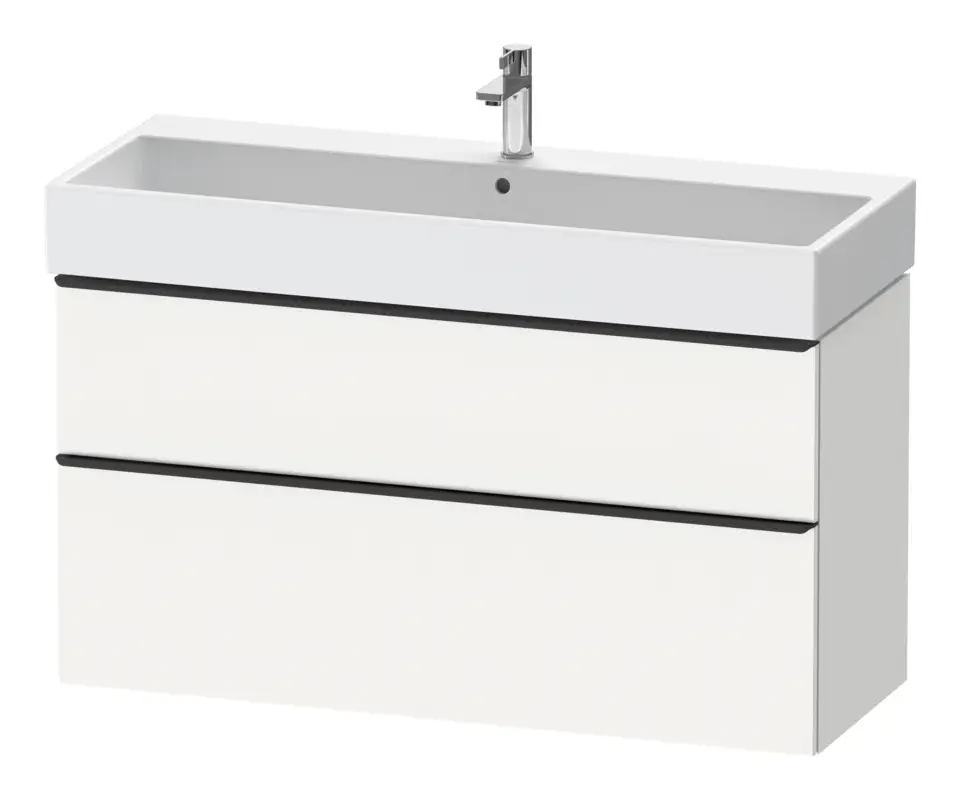 Duravit D-Neo Waschtischunterschrank mit 2 Auszügen Griff Diamantschwarz Matt 1184 x 625 x 442 mm - Weiß Matt Top-Seller