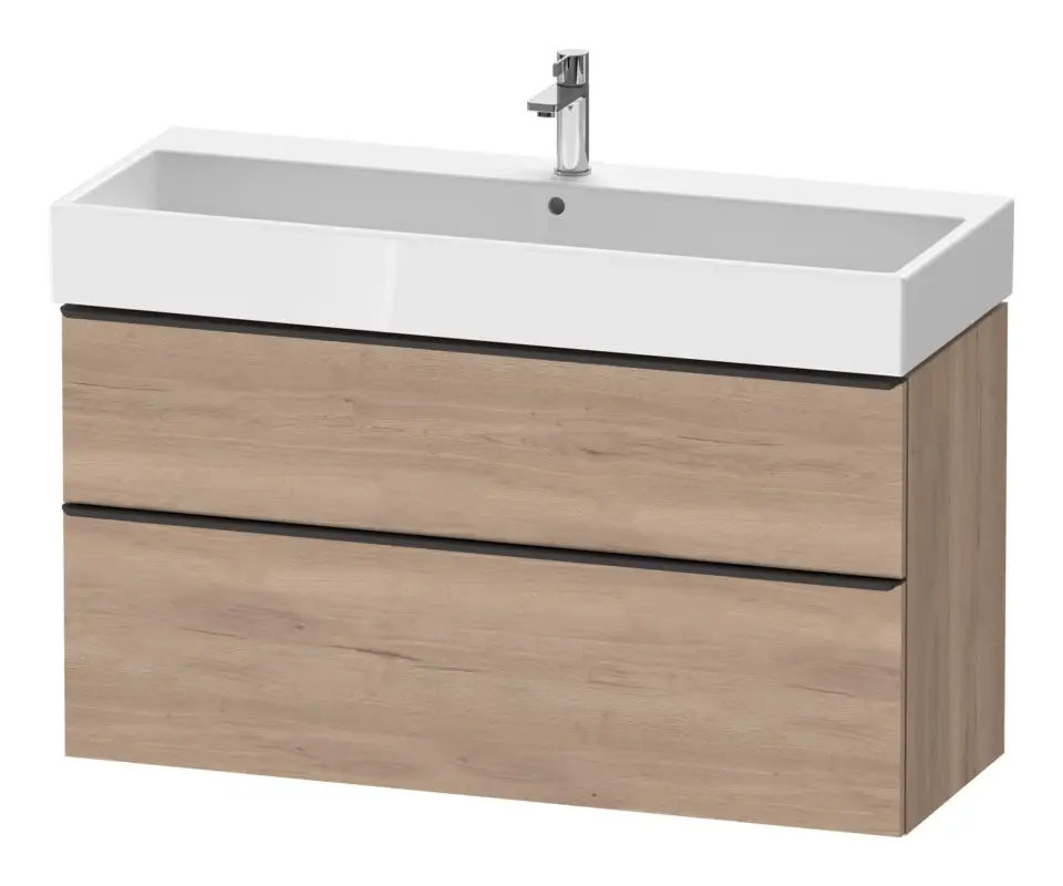 Direktkauf Duravit D-Neo Waschtischunterschrank mit 2 Auszügen Griff Diamantschwarz Matt 1184 x 625 x 442 mm - Eiche Marmoriert Matt