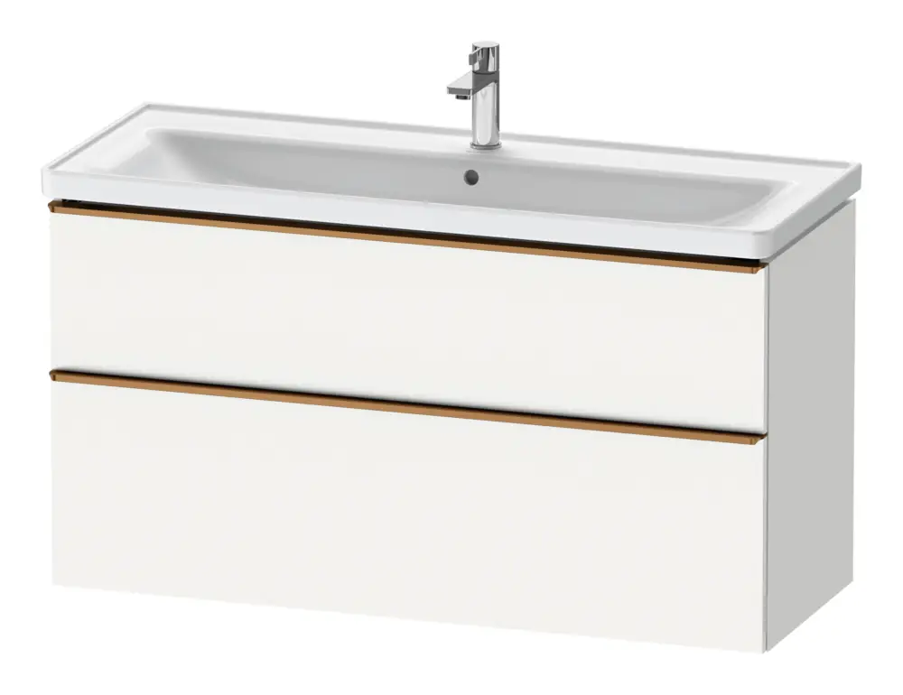Sofort Bestellen Duravit D-Neo Waschtischunterschrank mit 2 Auszügen Griff Bronze Gebürstet 1184 x 625 x 452 mm - Weiß Matt