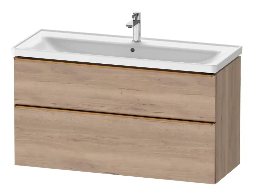 Aktuell Duravit D-Neo Waschtischunterschrank mit 2 Auszügen Griff Bronze Gebürstet 1184 x 625 x 452 mm - Eiche Marmoriert Matt