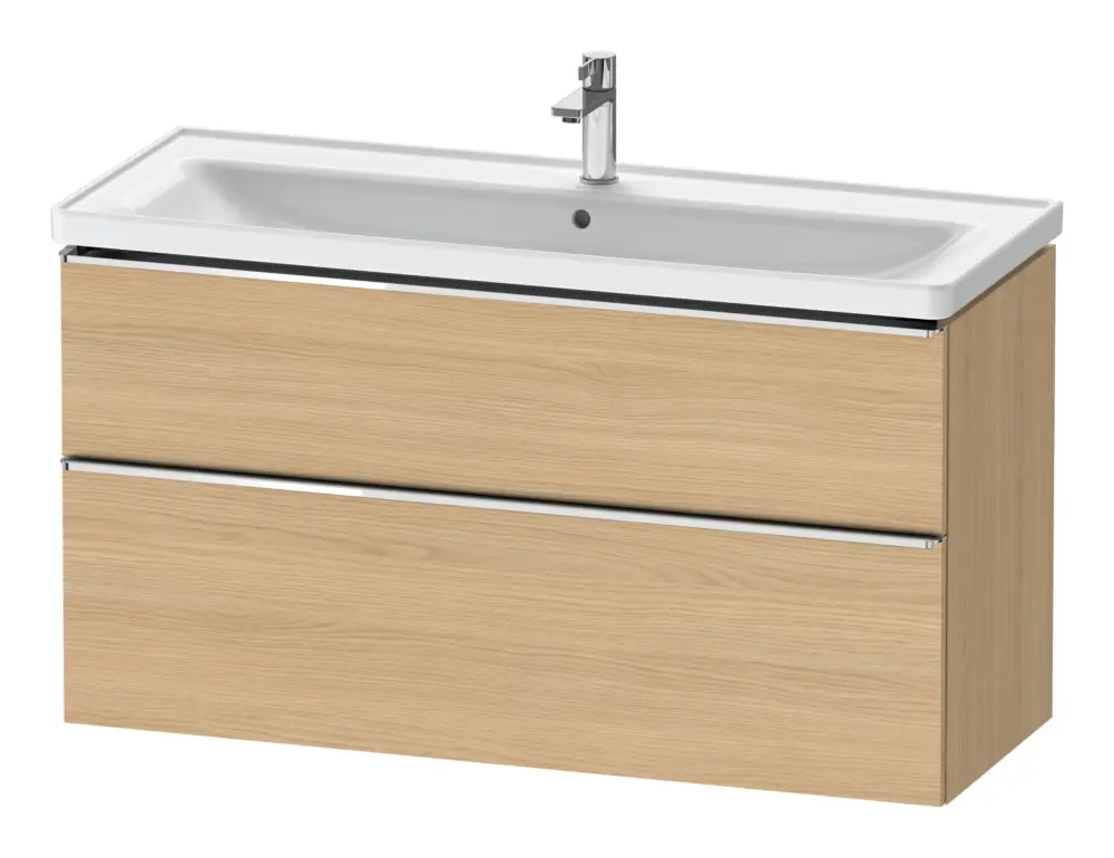 Duravit D-Neo Waschtischunterschrank mit 2 Auszügen Griff Chrom Hochglanz 1184 x 625 x 452 mm - Eiche Natur Matt Geprüft