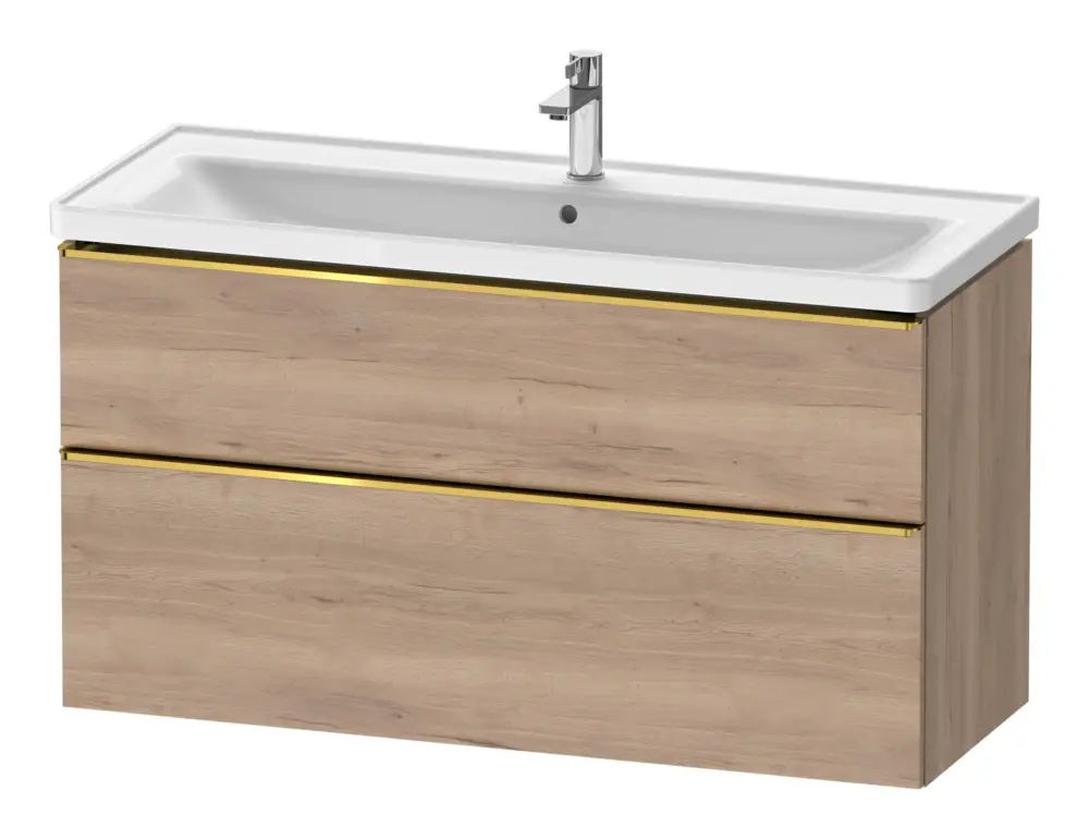 Geprüft Duravit D-Neo Waschtischunterschrank mit 2 Auszügen Griff Gold Poliert 1184 x 625 x 452 mm - Eiche Marmoriert Matt