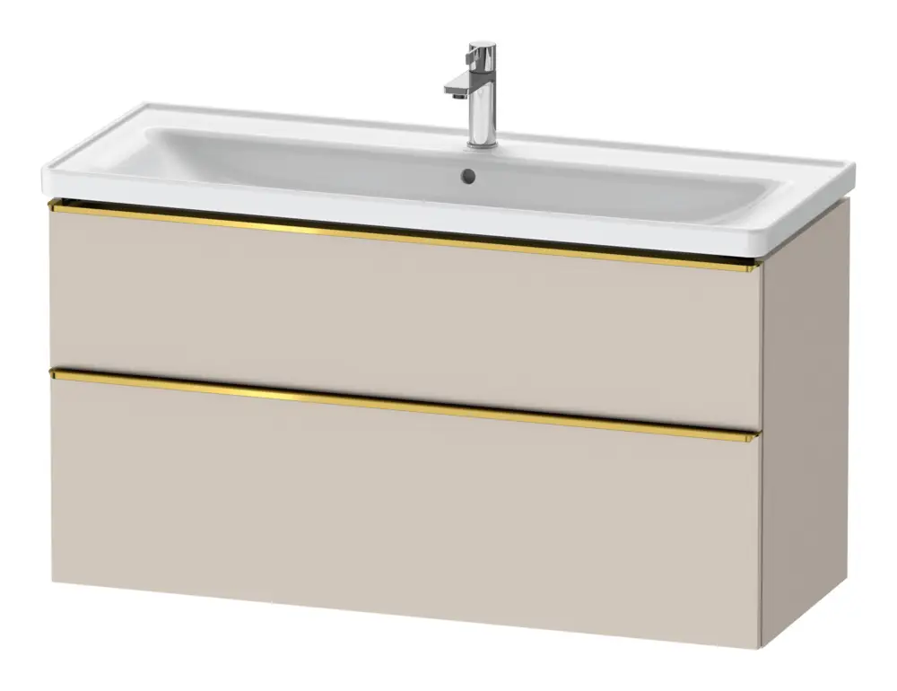 Duravit D-Neo Waschtischunterschrank mit 2 Auszügen Griff Gold Poliert 1184 x 625 x 452 mm - Taupe Matt Schneller Versand