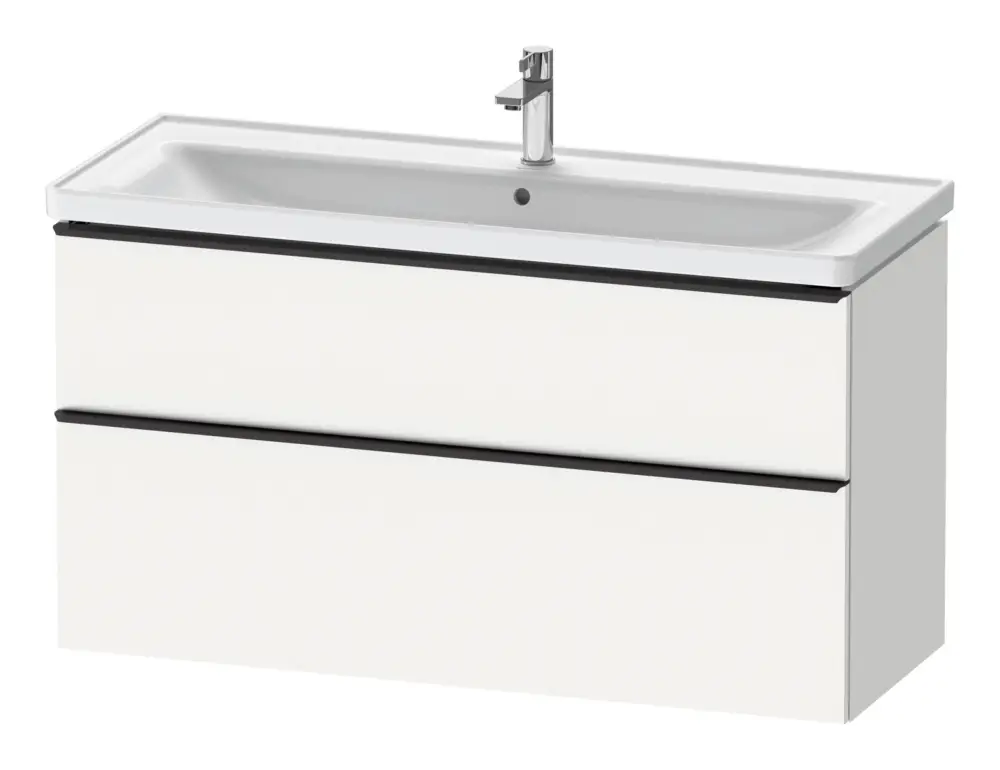 Neue Ware Duravit D-Neo Waschtischunterschrank mit 2 Auszügen Griff Diamantschwarz Matt 1184 x 625 x 452 mm - Weiß Matt