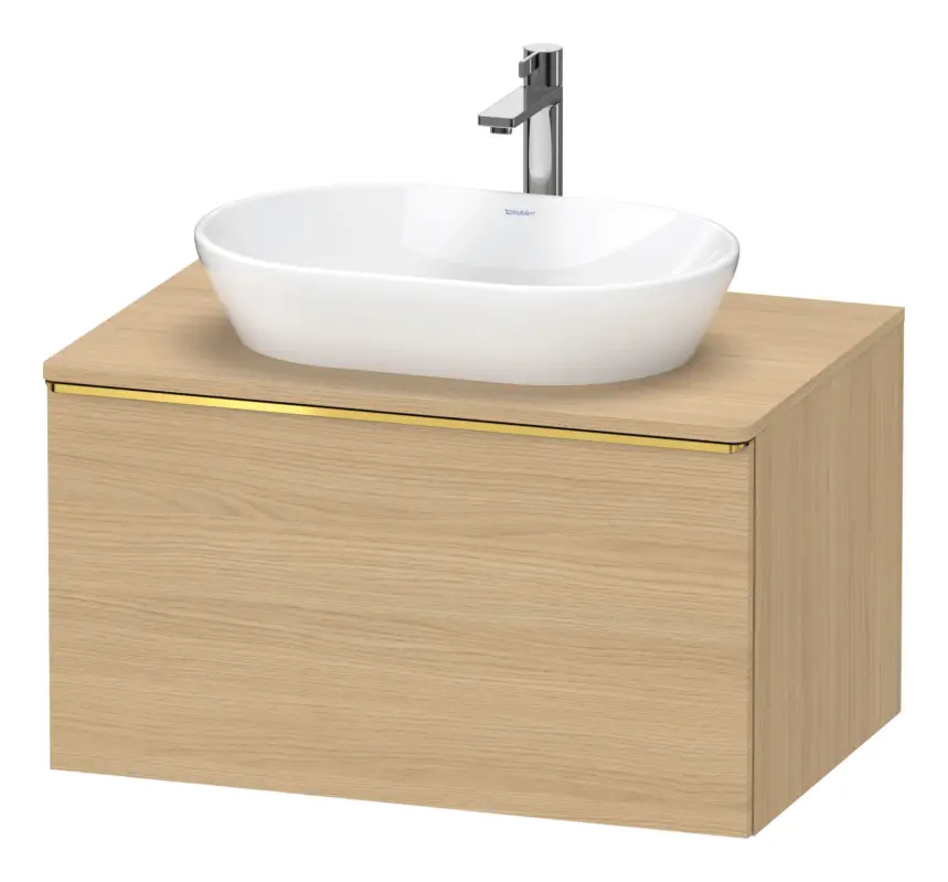 Wochenendangebot Duravit D-Neo Konsolenwaschtischunterschrank mit 1 Auszug Griff Gold Poliert 800 x 459 x 550 mm - Eiche Natur Matt