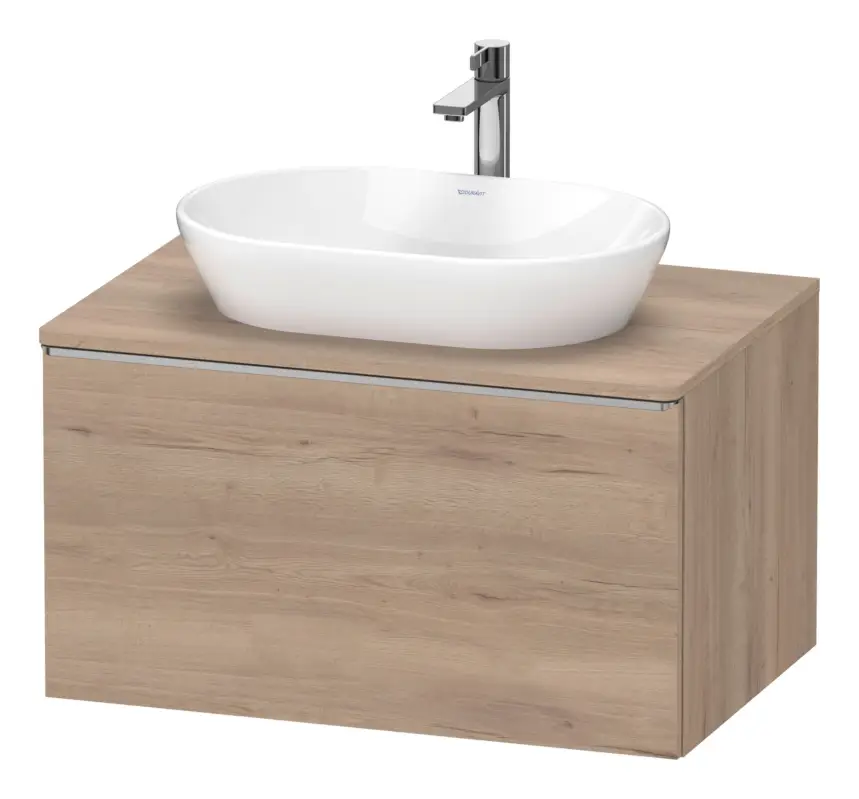 Preis Gesenkt Duravit D-Neo Konsolenwaschtischunterschrank mit 1 Auszug Griff Edelstahl Gebürstet 800 x 459 x 550 mm - Eiche Marmoriert Matt