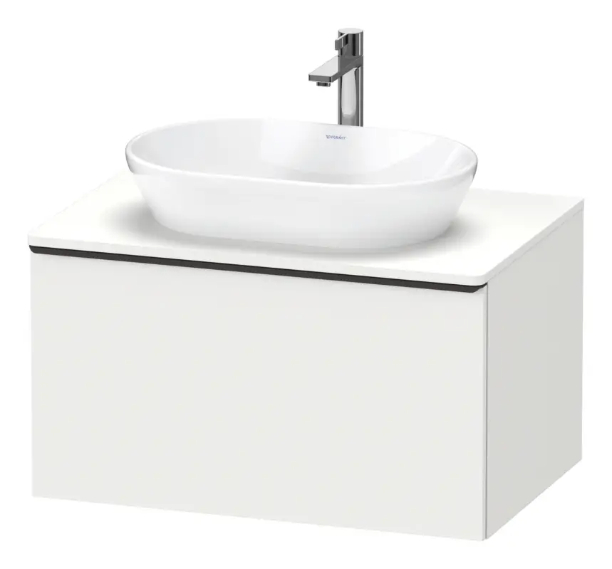 Must-Have Duravit D-Neo Konsolenwaschtischunterschrank mit 1 Auszug Griff Diamantschwarz Matt 800 x 459 x 550 mm - Weiß Matt