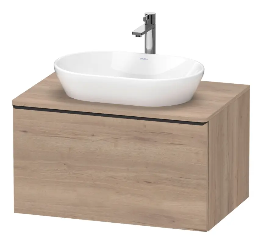 Duravit D-Neo Konsolenwaschtischunterschrank mit 1 Auszug Griff Diamantschwarz Matt 800 x 459 x 550 mm - Eiche Marmoriert Matt Neuheit