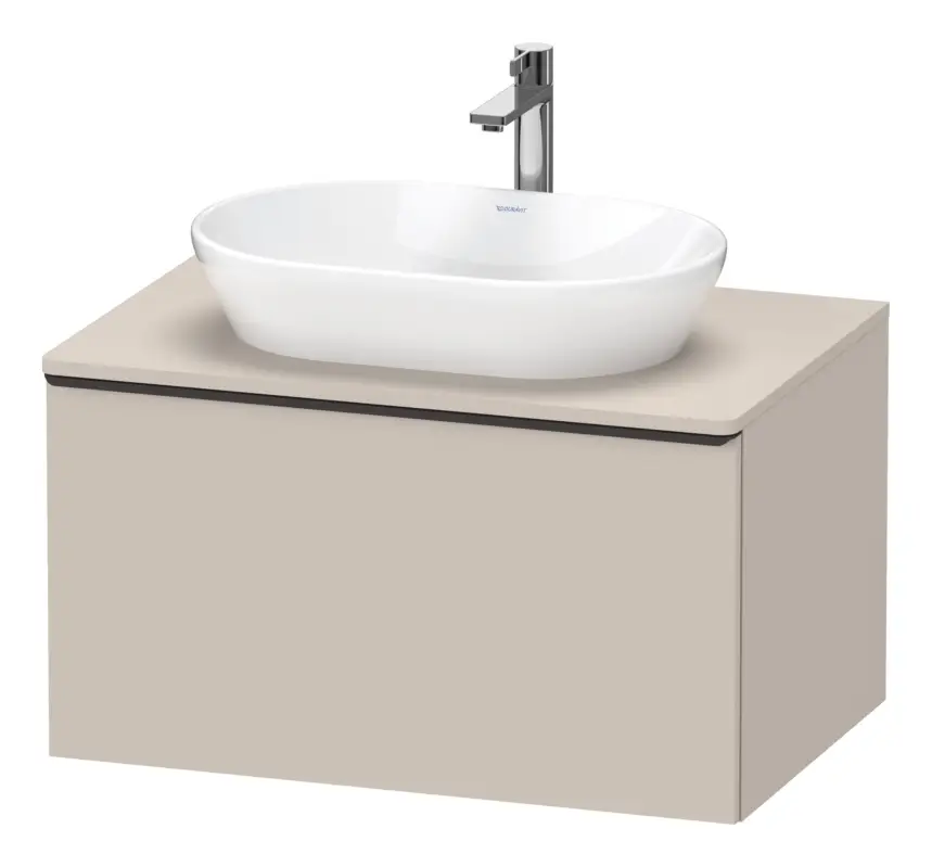 Jetzt Kaufen Duravit D-Neo Konsolenwaschtischunterschrank mit 1 Auszug Griff Diamantschwarz Matt 800 x 459 x 550 mm - Taupe Matt
