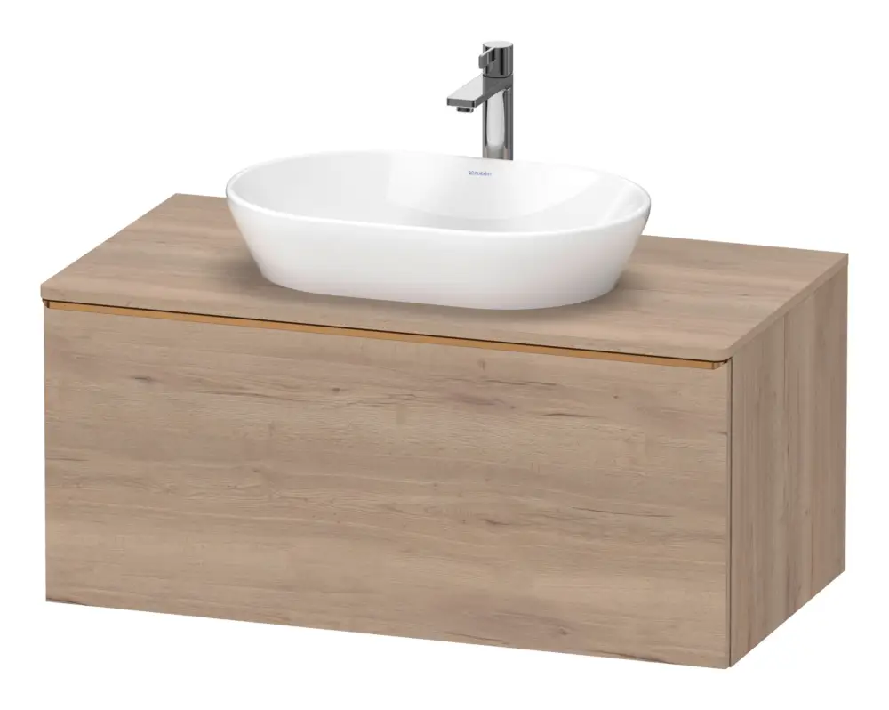 Sofort Bestellen Duravit D-Neo Konsolenwaschtischunterschrank mit 1 Auszug Griff Bronze Gebürstet 1000 x 459 x 550 mm - Eiche Marmoriert Matt