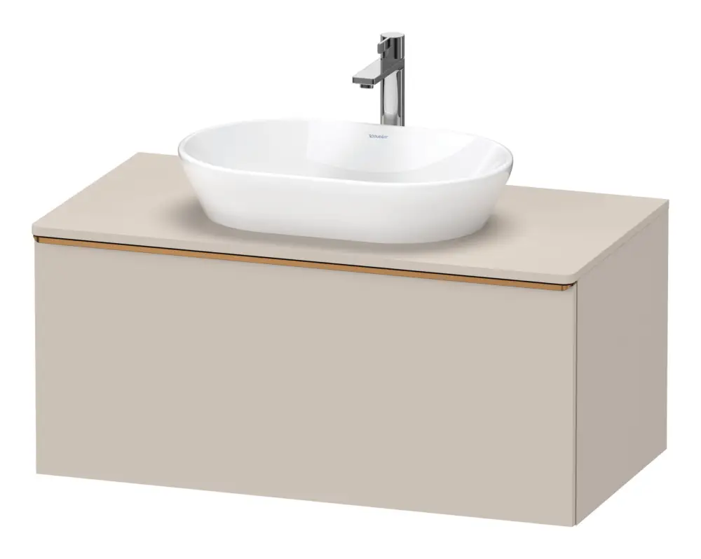 Solange Der Vorrat Reicht Duravit D-Neo Konsolenwaschtischunterschrank mit 1 Auszug Griff Bronze Gebürstet 1000 x 459 x 550 mm - Taupe Matt