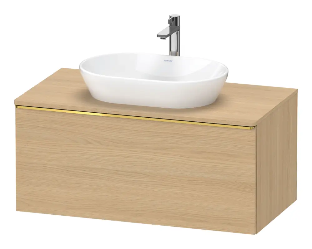 Duravit D-Neo Konsolenwaschtischunterschrank mit 1 Auszug Griff Gold Poliert 1000 x 459 x 550 mm - Eiche Natur Matt Top-Preis