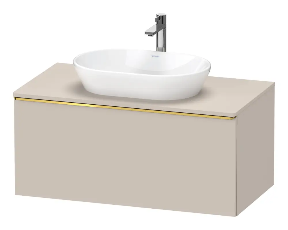 Duravit D-Neo Konsolenwaschtischunterschrank mit 1 Auszug Griff Gold Poliert 1000 x 459 x 550 mm - Taupe Matt Aktuell