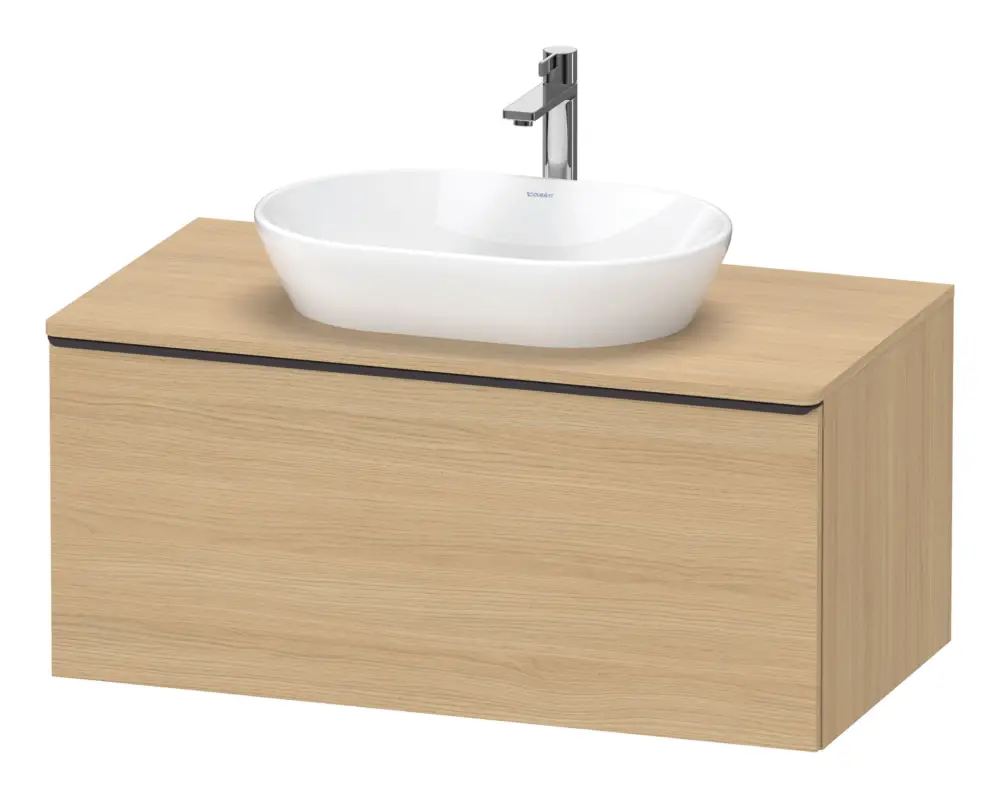 Kracherpreis Duravit D-Neo Konsolenwaschtischunterschrank mit 1 Auszug Griff Diamantschwarz Matt 1000 x 459 x 550 mm - Eiche Natur Matt