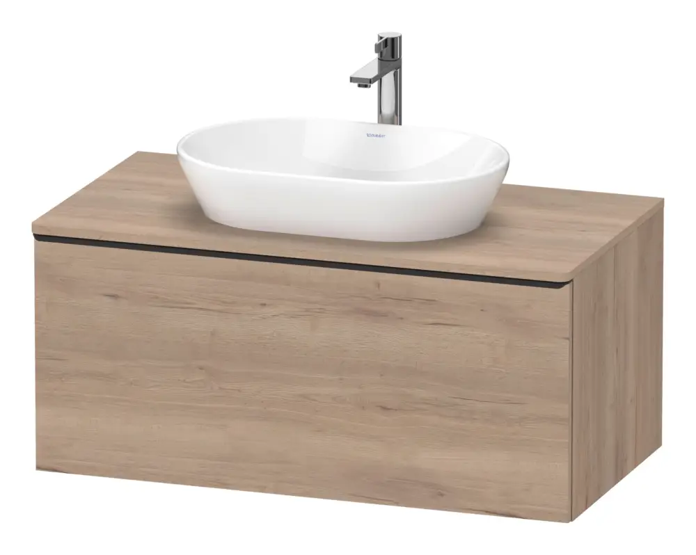 Begrenztes Angebot Duravit D-Neo Konsolenwaschtischunterschrank mit 1 Auszug Griff Diamantschwarz Matt 1000 x 459 x 550 mm - Eiche Marmoriert Matt