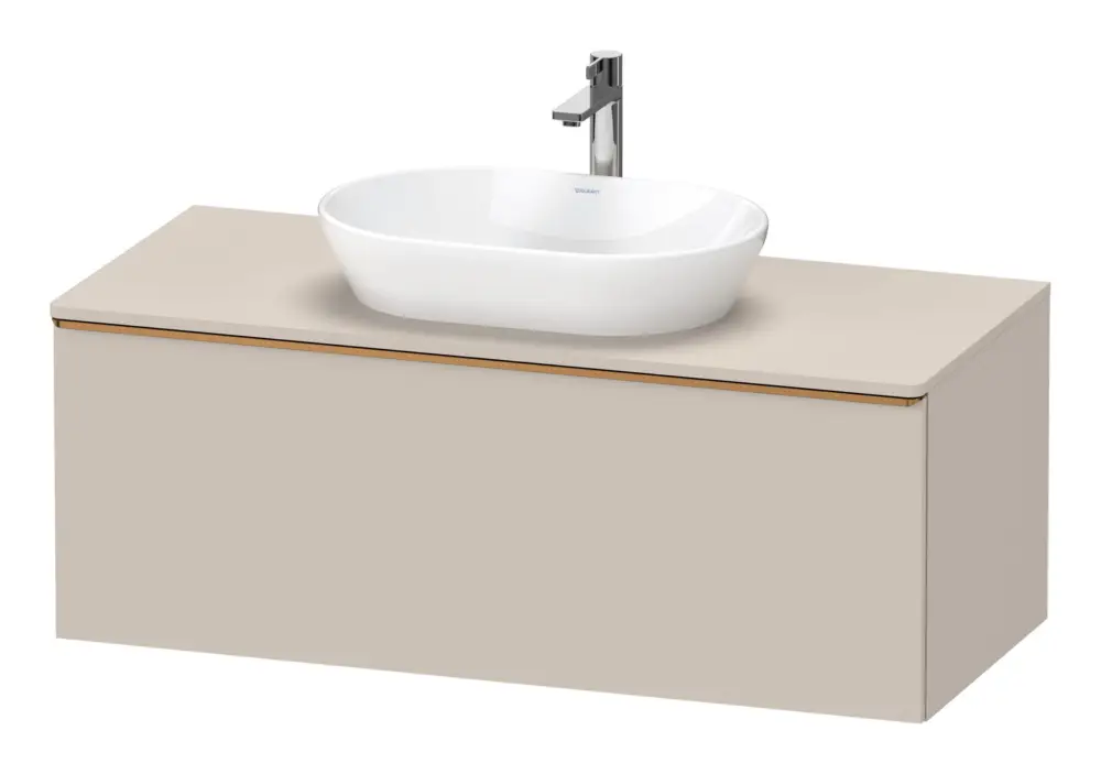 Neu Im Sortiment Duravit D-Neo Konsolenwaschtischunterschrank mit 1 Auszug Griff Bronze Gebürstet 1200 x 459 x 550 mm - Taupe Matt