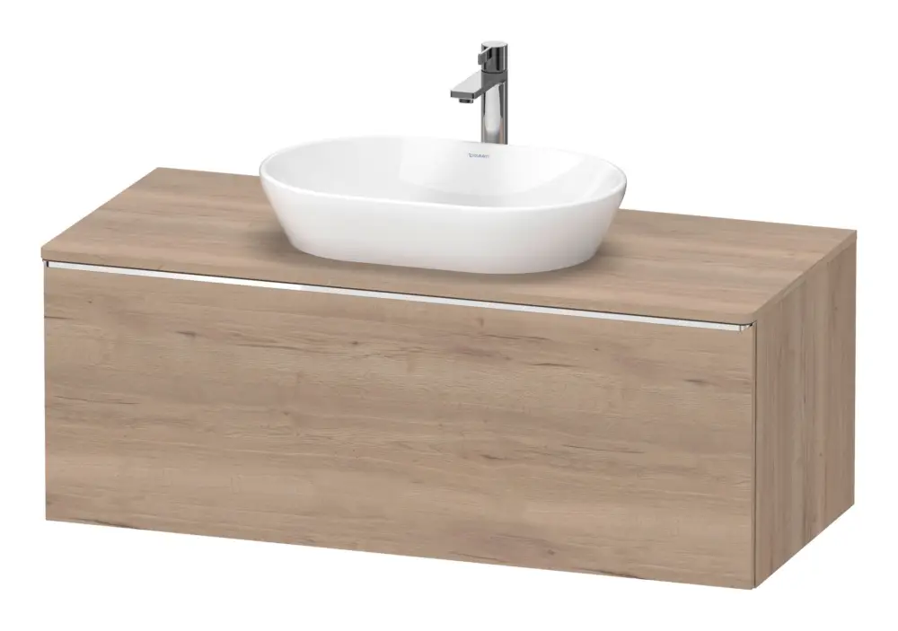 Markenprodukt Duravit D-Neo Konsolenwaschtischunterschrank mit 1 Auszug Griff Chrom Hochglanz 1200 x 459 x 550 mm - Eiche Marmoriert Matt