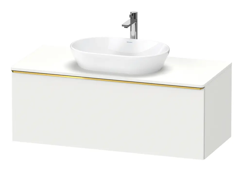 Mega-Angebot Duravit D-Neo Konsolenwaschtischunterschrank mit 1 Auszug Griff Gold Poliert 1200 x 459 x 550 mm - Weiß Matt