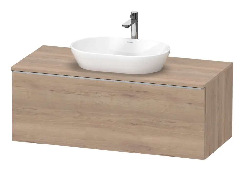 Duravit D-Neo Konsolenwaschtischunterschrank mit 1 Auszug Griff Edelstahl Gebürstet 1200 x 459 x 550 mm - Eiche Marmoriert Matt Highlight
