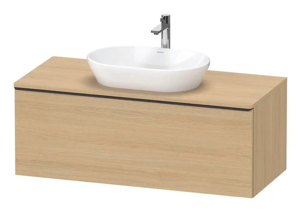 Letzte Chance Duravit D-Neo Konsolenwaschtischunterschrank mit 1 Auszug Griff Diamantschwarz Matt 1200 x 459 x 550 mm - Eiche Natur Matt