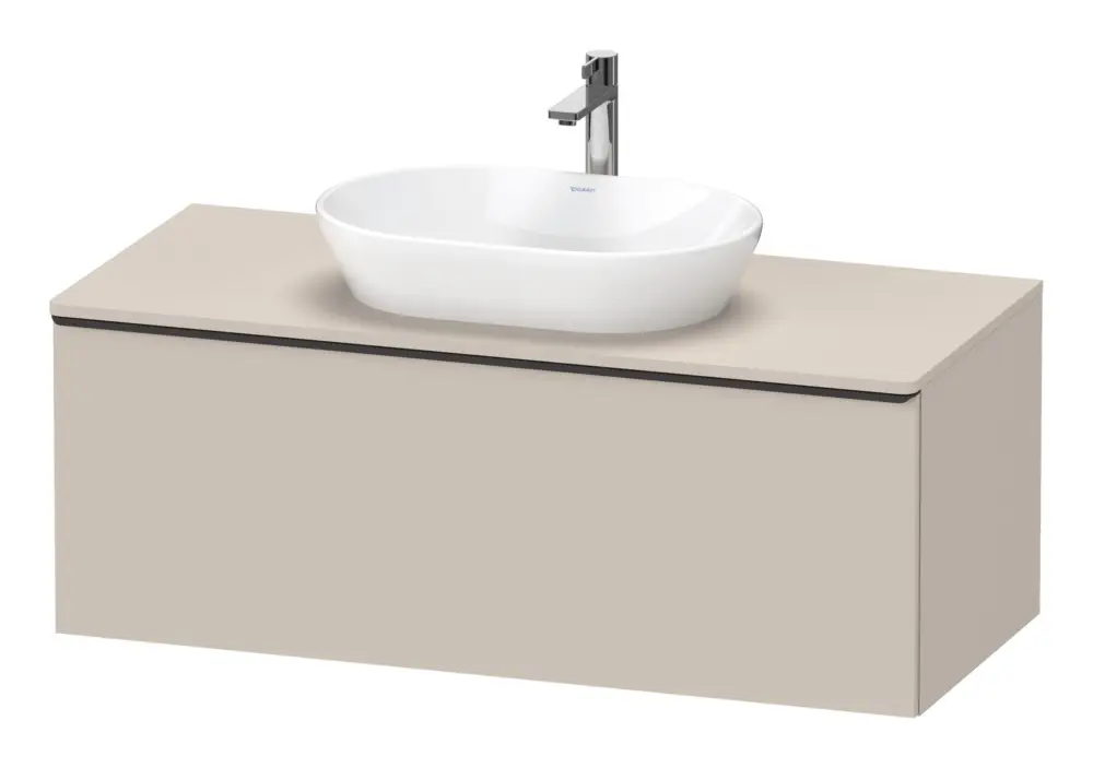 Bestpreis Duravit D-Neo Konsolenwaschtischunterschrank mit 1 Auszug Griff Diamantschwarz Matt 1200 x 459 x 550 mm - Taupe Matt