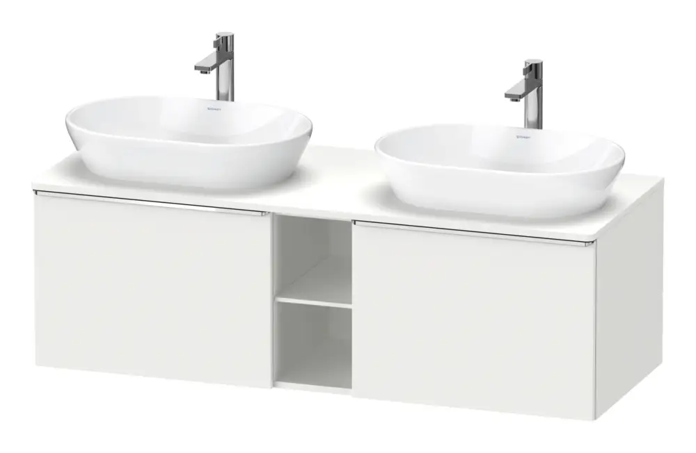 Duravit D-Neo Konsolenwaschtischunterschrank für 2 Becken mit 2 Auszügen und 2 Fächern Griff Chrom Hochglanz 1400 x 459 x 550 mm - Weiß Matt Top-Preis