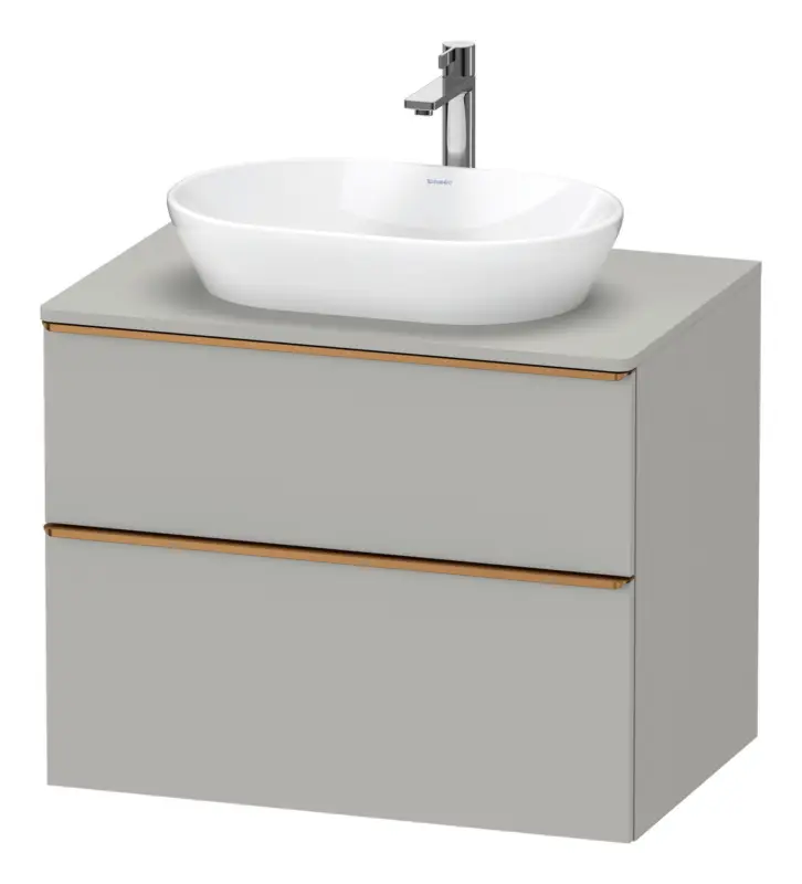 Duravit D-Neo Konsolenwaschtischunterschrank mit 2 Auszügen Griff Bronze Gebürstet 800 x 644 x 550 mm - Betongrau Matt Sichere Zahlung