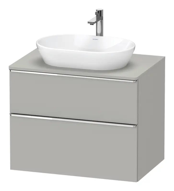 Duravit D-Neo Konsolenwaschtischunterschrank mit 2 Auszügen Griff Chrom Hochglanz 800 x 644 x 550 mm - Betongrau Matt Neu