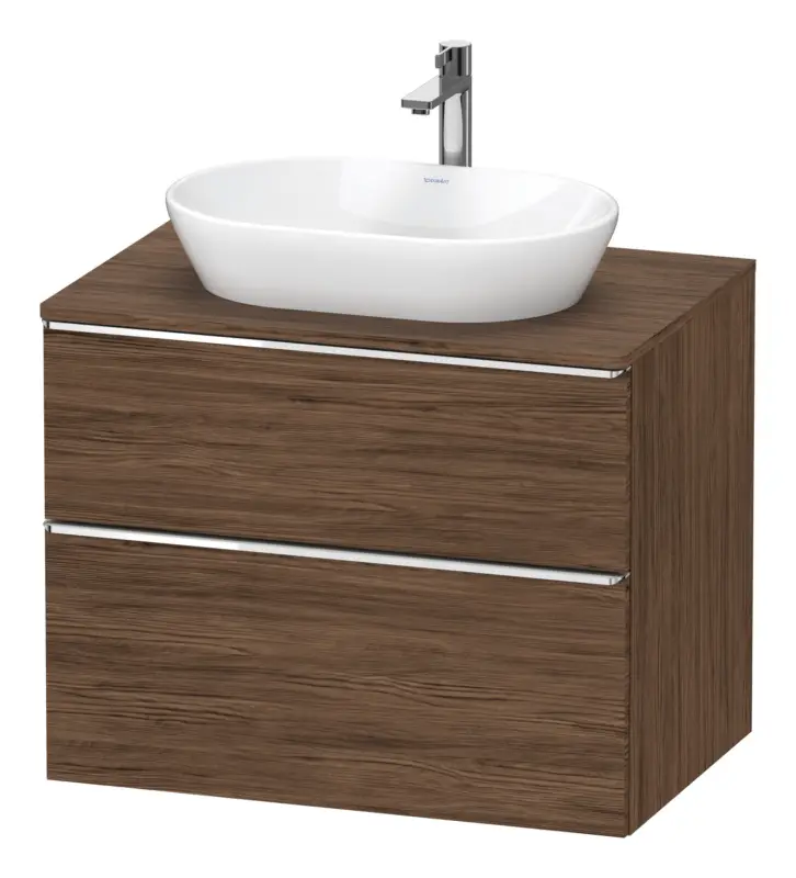 Bestpreis Duravit D-Neo Konsolenwaschtischunterschrank mit 2 Auszügen Griff Chrom Hochglanz 800 x 644 x 550 mm - Nussbaum dunkel Matt