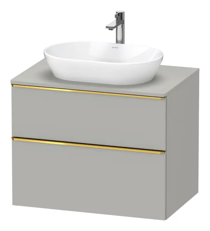Online Kaufen Duravit D-Neo Konsolenwaschtischunterschrank mit 2 Auszügen Griff Gold Poliert 800 x 644 x 550 mm - Betongrau Matt