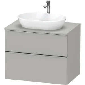 Abverkauf Duravit D-Neo Konsolenwaschtischunterschrank mit 2 Auszügen Griff Edelstahl Gebürstet 800 x 644 x 550 mm - Betongrau Matt