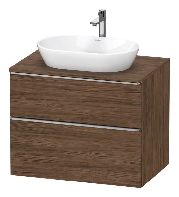 Duravit D-Neo Konsolenwaschtischunterschrank mit 2 Auszügen Griff Edelstahl Gebürstet 800 x 644 x 550 mm - Nussbaum dunkel Matt Jetzt Bestellen