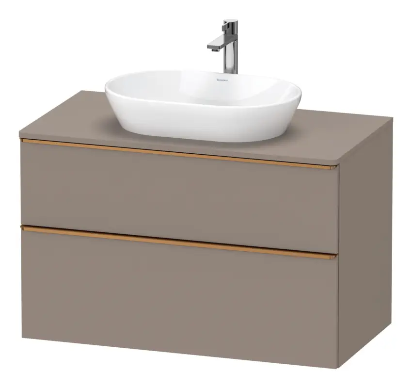 Duravit D-Neo Konsolenwaschtischunterschrank mit 2 Auszügen Griff Bronze Gebürstet 1000 x 644 x 550 mm - Basalt Matt Begrenztes Angebot