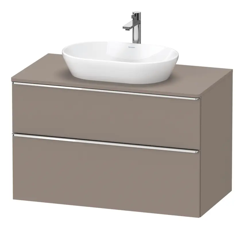 Duravit D-Neo Konsolenwaschtischunterschrank mit 2 Auszügen Griff Chrom Hochglanz 1000 x 644 x 550 mm - Basalt Matt Zertifiziert