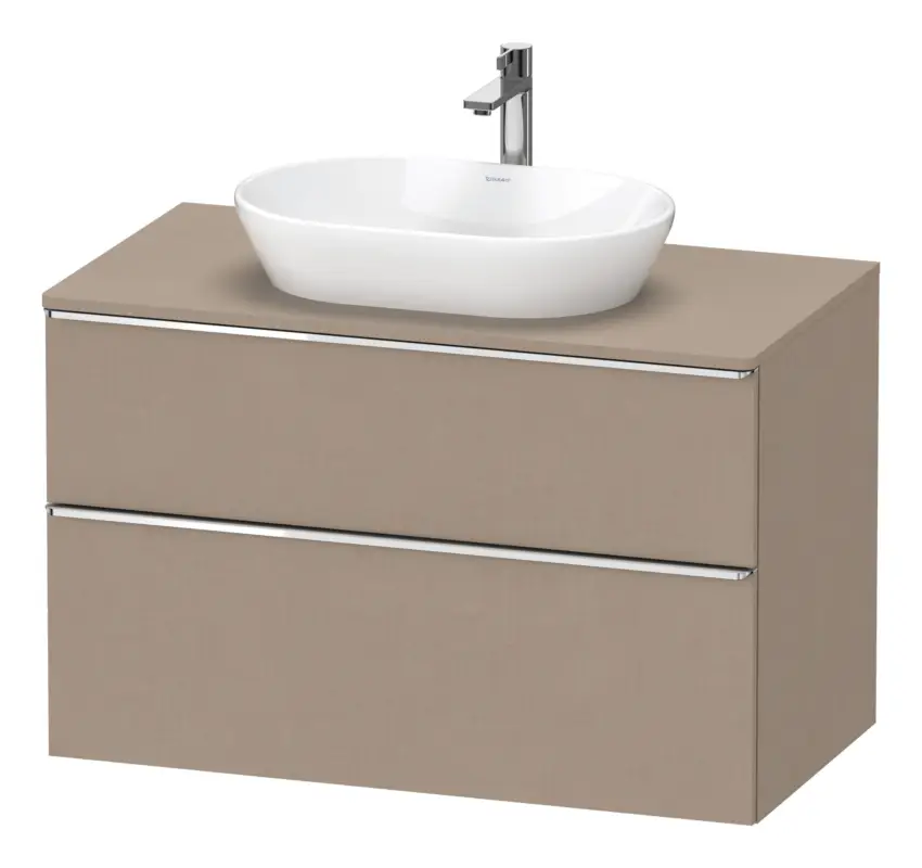 Rabatt Duravit D-Neo Konsolenwaschtischunterschrank mit 2 Auszügen Griff Chrom Hochglanz 1000 x 644 x 550 mm - Leinen Matt