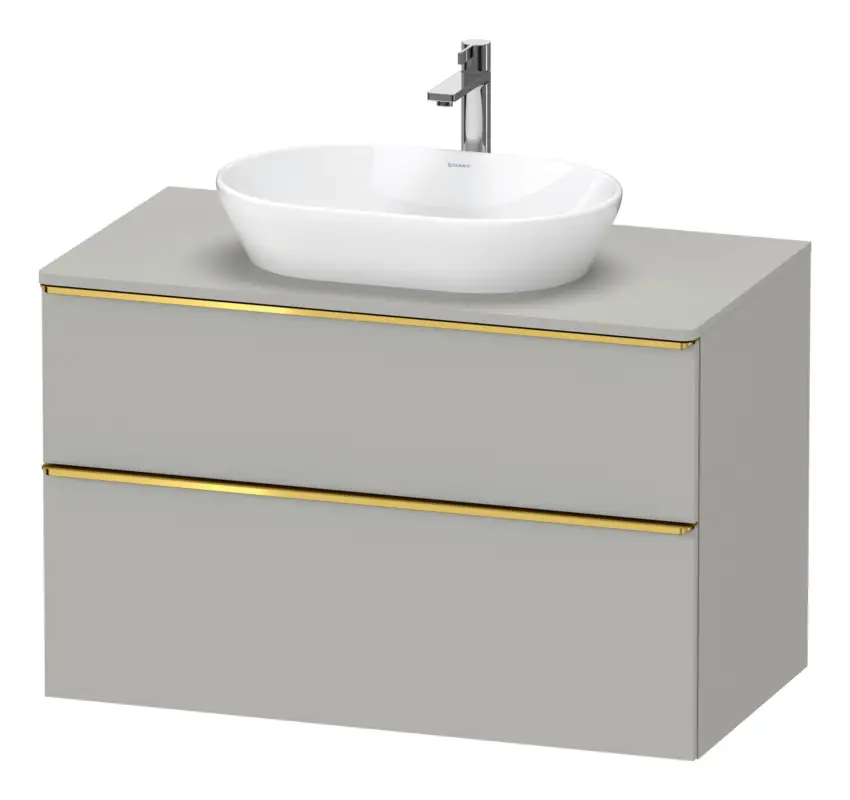 Sichere Zahlung Duravit D-Neo Konsolenwaschtischunterschrank mit 2 Auszügen Griff Gold Poliert 1000 x 644 x 550 mm - Betongrau Matt