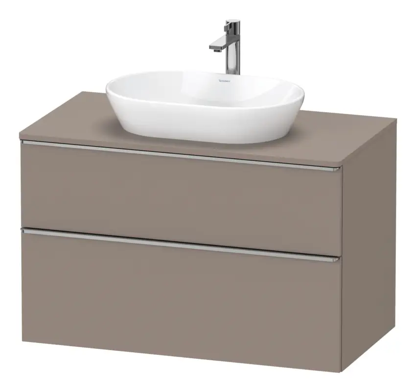 Duravit D-Neo Konsolenwaschtischunterschrank mit 2 Auszügen Griff Edelstahl Gebürstet 1000 x 644 x 550 mm - Basalt Matt Billig